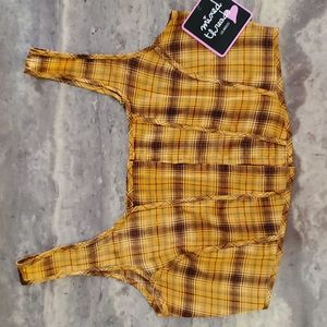 •Mixed Threads• Plaid clasp top